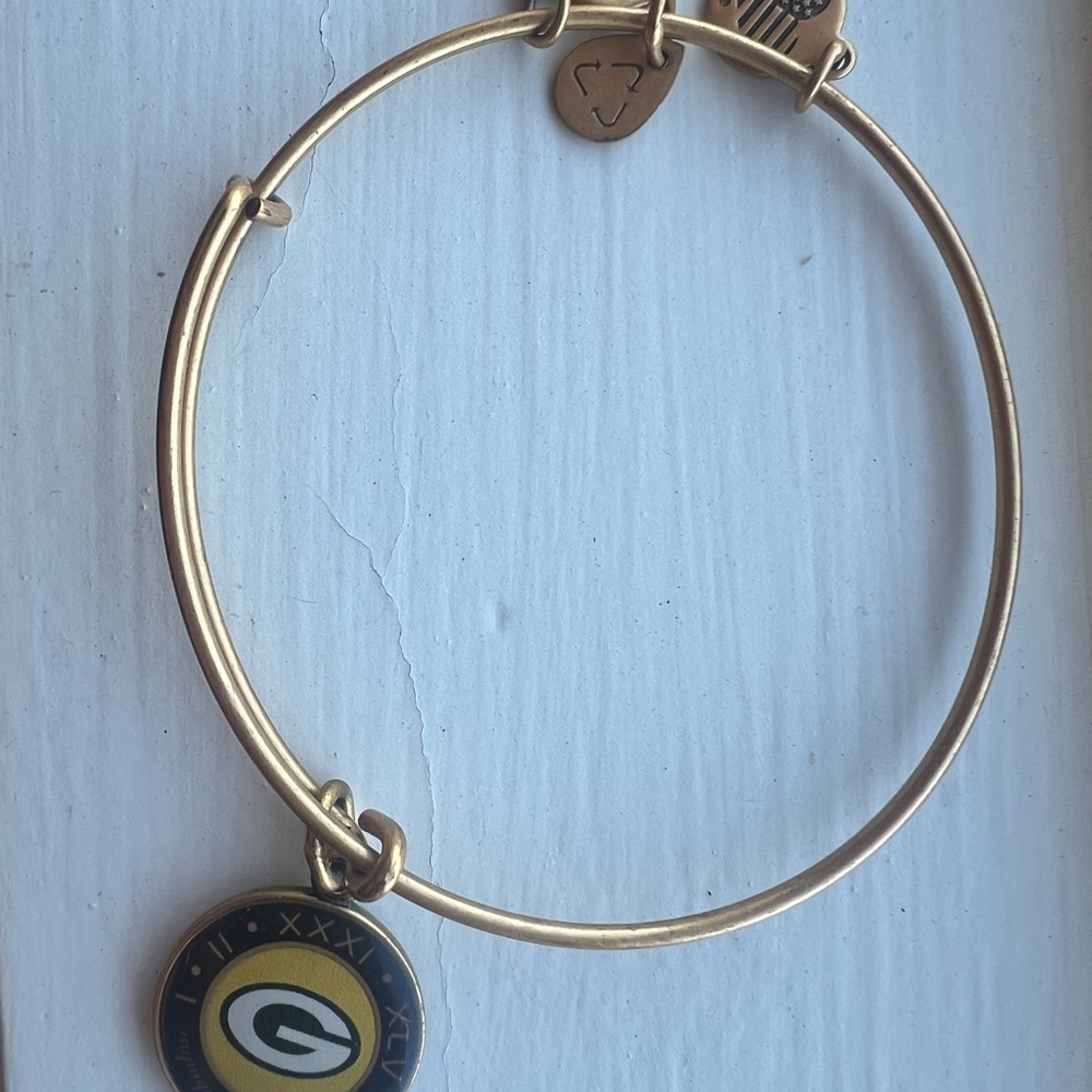Alex and Ani Gold Bracelet with Green Bay Packers Charm